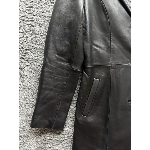 Miss Top Gun All Leather Long Coat Size M - Picture 4 of 15